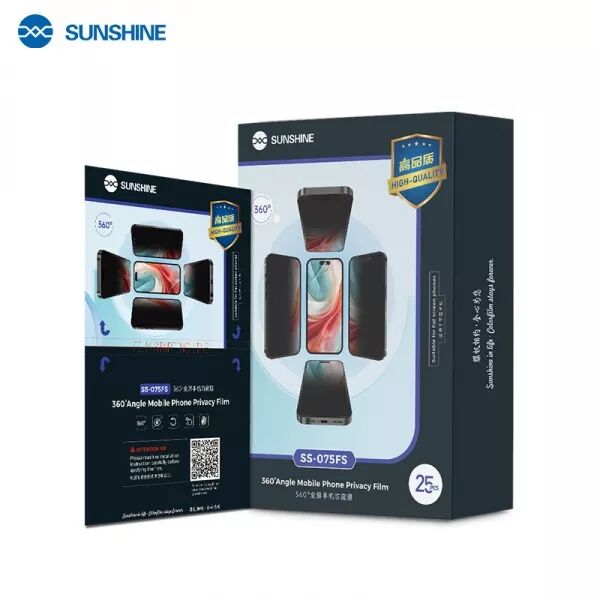 Lot de 25 films de protection \ hydrogel\  effet priv� SUNSHINE SS-075FS 360� pour smartphones