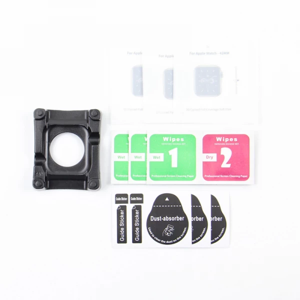 Lot de 3 films verre tremp&eacute; pour Apple Watch 44 mm avec moule de pose