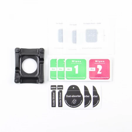 Lot de 3 films verre tremp&eacute; pour Apple Watch 44 mm avec moule de pose