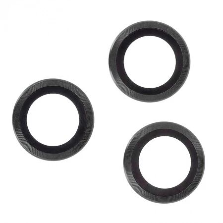 Lot de 3 protections de lentille camera pour iPhone 16 Pro Max avec cadre noir