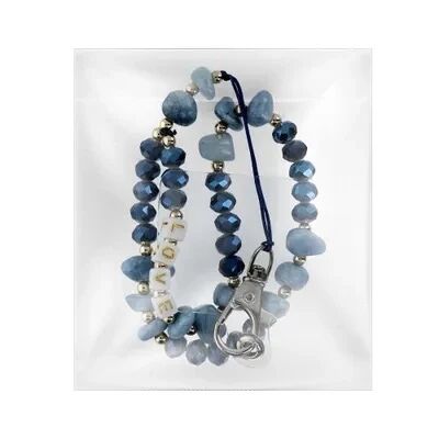 LOVE Phone lanyard, Phone pendant / cord length 44cm (22cm in the loop) / on hand - lite blue