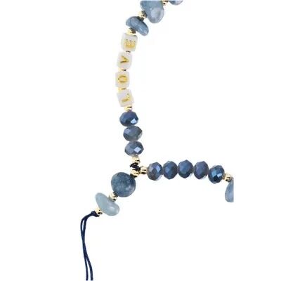 LOVE Phone lanyard, Phone pendant / cord length 44cm (22cm in the loop) / on hand - lite blue