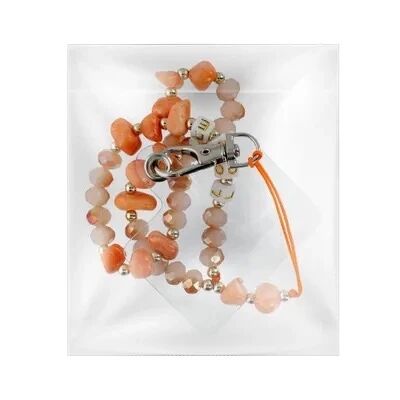 LOVE Phone lanyard, Phone pendant / cord length 44cm (22cm in the loop) / on hand - orange