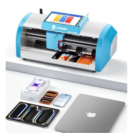 Machine de d&eacute;coupe de films \ hydrogel\  en Wifi avec &eacute;cran tactile Sunshine C4 Pro Max pour smartphone, ordinateur, tablettes et montres jusqu\'&agrave; 16 pouces
