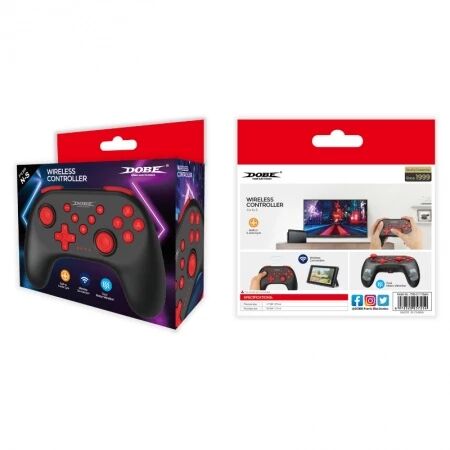 Manette Bluetooth pour Nintendo Switch DOBE TNS-0117 (Boite/blister) noir/rouge