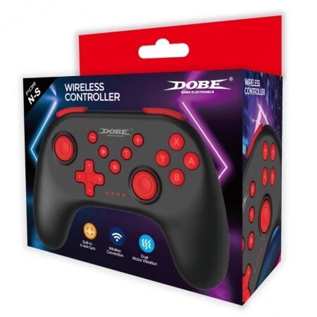 Manette Bluetooth pour Nintendo Switch DOBE TNS-0117 (Boite/blister) noir/rouge