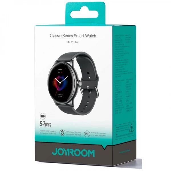 Montre Connect�e, smartwatch JOYROOM JR-FC1 Pro Classic Series � Appels Bluetooth & Suivi Vitalit� gris sid�ral