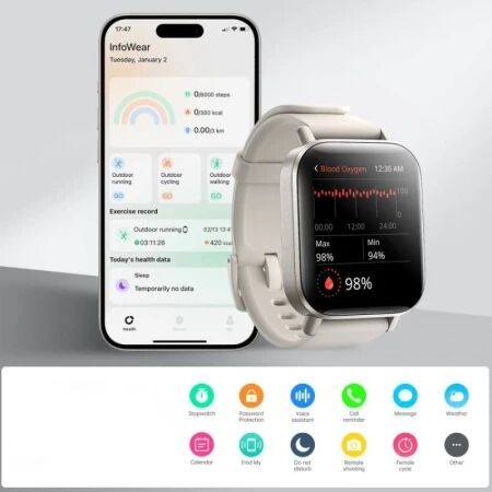 Montre Connect&eacute;e, smartwatch JOYROOM JR-FT3S Fit-Life Series titane