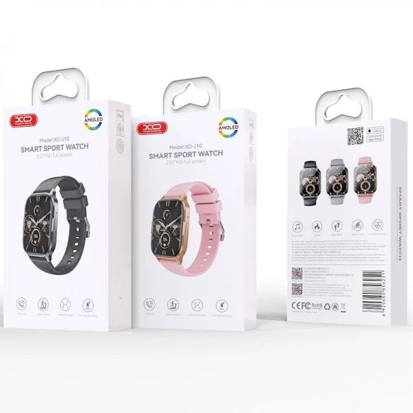 Montre connect&eacute;e avec &eacute;cran AMOLED et fonctions sport XO J10 or rose