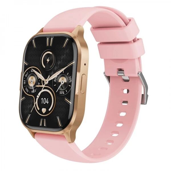 Montre connect&eacute;e avec &eacute;cran AMOLED et fonctions sport XO J10 or rose