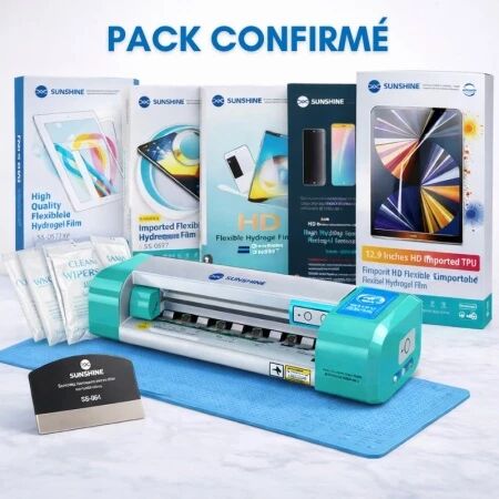 Pack \ CONFIRME\  Machine et films Hydrogel SUNSHINE SS-890C Pro Max 16 pouces