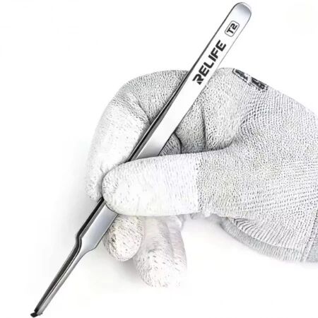 Pince pr&eacute;cision &agrave; pointes plates arrondies RELIFE T2