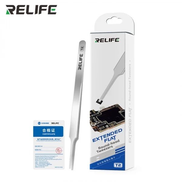 Pince pr�cision � pointes plates arrondies RELIFE T2