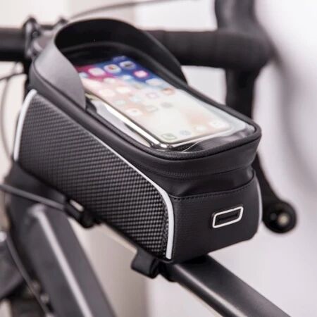 Pochette pour v&eacute;lo &eacute;tanche avec porte-t&eacute;l&eacute;phone int&eacute;gr&eacute; noir