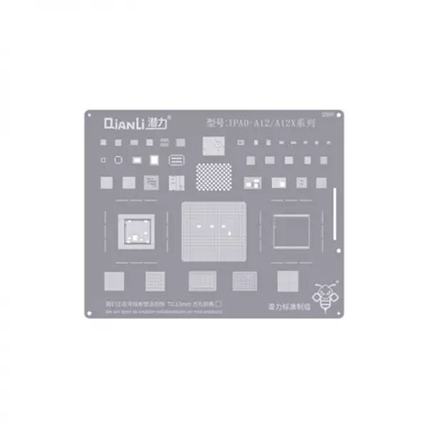 Pochoir de rebillage iPad A12 - A12X CPU QIANLI QS90 silver/argent