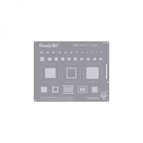 Pochoir de rebillage iPad Mini 4/iPad 6 QIANLI QS86 Silver/Argent
