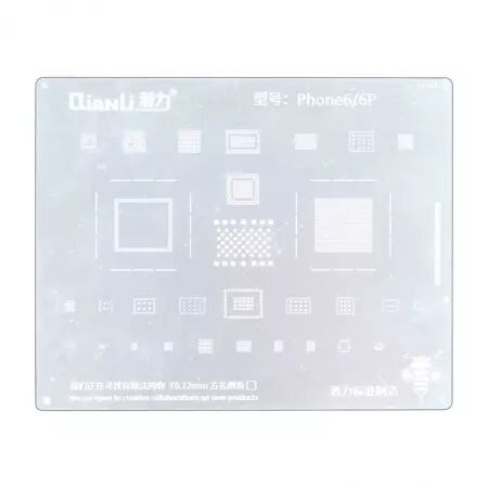 Pochoir de rebillage iPhone 7/7P QIANLI QS03 Silver/Argent