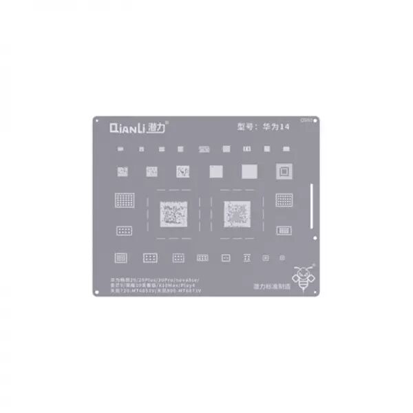 Pochoir de rebillage pour Huawei Enjoy 20/20 Plus/20 Pro/Nova 8SE/Mate 40 Lite/Honor 30 Lite/X10 Max/Play 4 QIANLI QS80 Silver/A