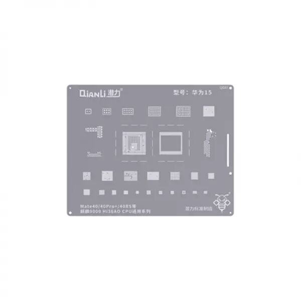Pochoir de rebillage pour Huawei Mate 40/40 Pro Plus/40 RS QIANLI QS81 Silver/Argent