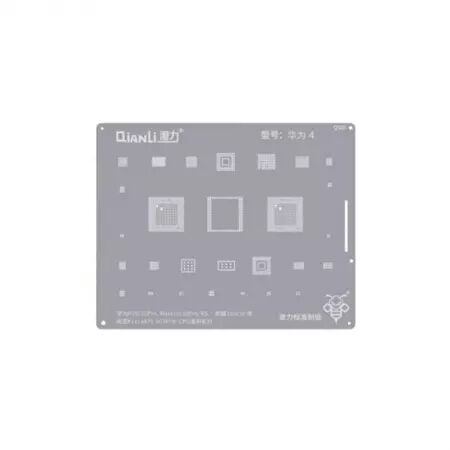 Pochoir de rebillage pour Huawei P20/P20 Pro/Mate 10/Mate 10 Pro/Mate 10RS/Honor 10/Honor V10 QIANLI QS55 Silver/Argent