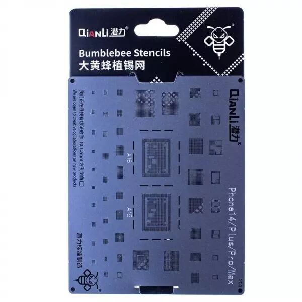 Pochoir de rebillage pour Iphone 14/14 Plus/14 Pro/14 Pro Max QIANLI QS209 Silver/Argent
