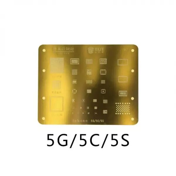 Pochoir de rebillage pour iPhone 5G / 5C / 5S, placage titane BEST or