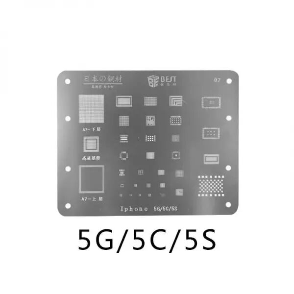 Pochoir de rebillage pour iPhone 5G/5C/5S BEST silver/argent