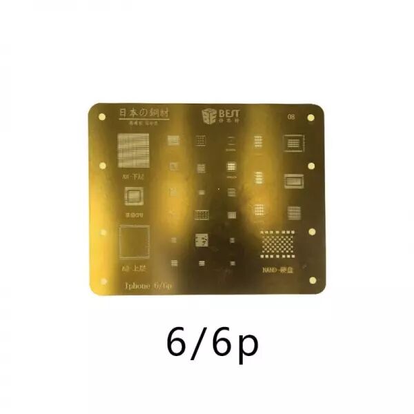 Pochoir de rebillage pour iPhone 6/iphone 6 plus, placage titane BEST or