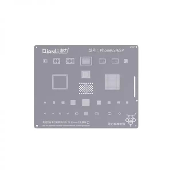 Pochoir de rebillage pour iPhone 6S/6SP QIANLI QS02 Silver/Argent