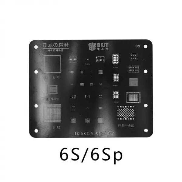 Pochoir de rebillage pour iPhone 6S/iphone 6s plus, placage titane BEST noir