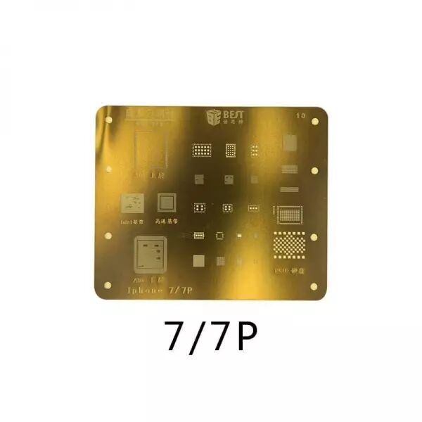 Pochoir de rebillage pour iPhone 7/iphone 7 plus, placage titane BEST or