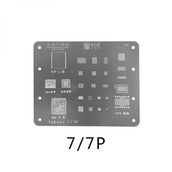 Pochoir de rebillage pour iPhone 7/iphone 7 plus BEST silver/argent