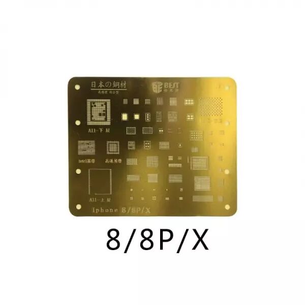Pochoir de rebillage pour iPhone 8/iphone 8 plus/iphone X, placage titane BEST or