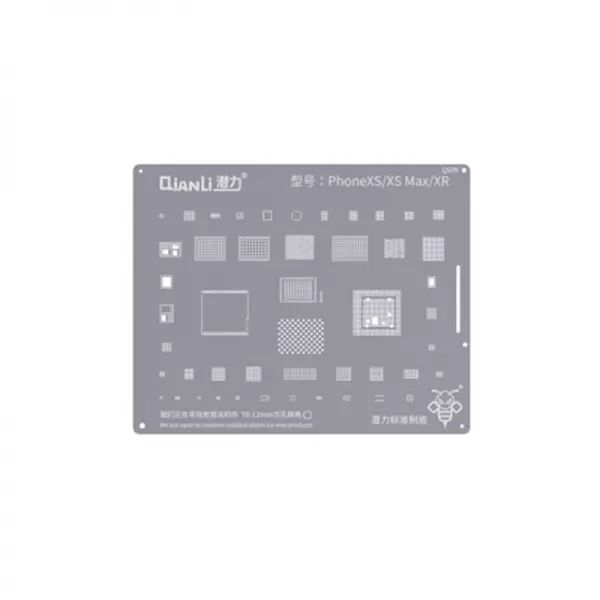 Pochoir de rebillage pour iPhone XS/XS Max/XR QIANLI QS05 Silver/Argent