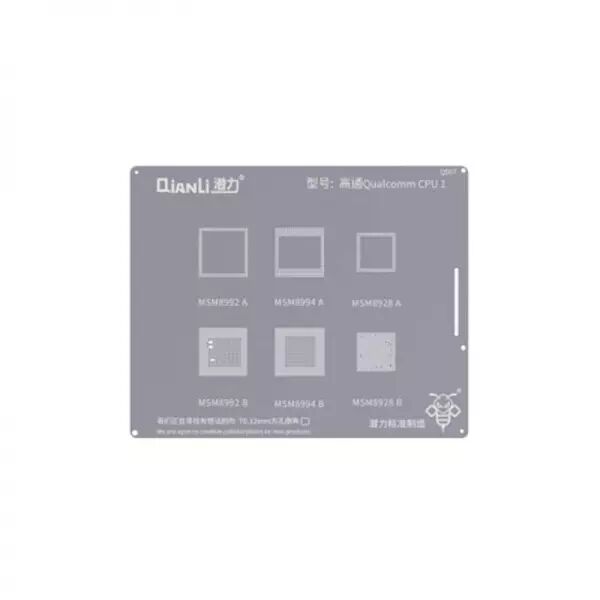 Pochoir de rebillage Qualcomm CPU 1 QIANLI QS07 Silver/Argent