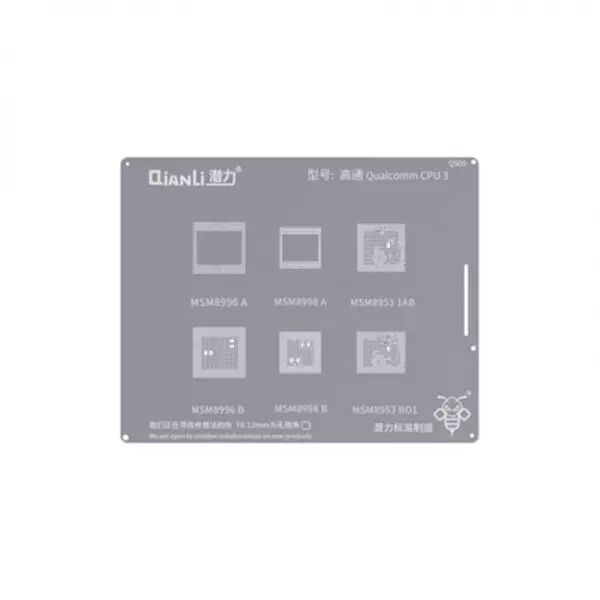 Pochoir de rebillage Qualcomm CPU 3 QIANLI QS09 Silver/Argent