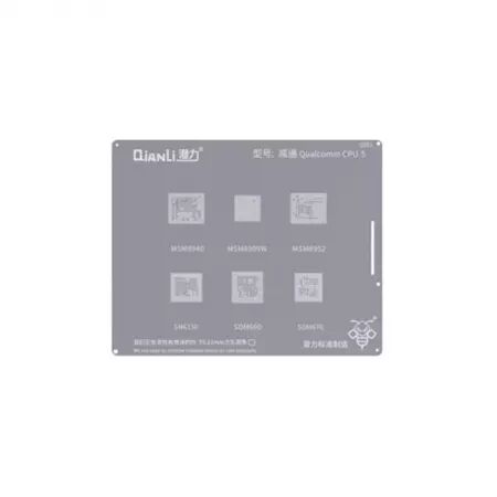 Pochoir de rebillage Qualcomm CPU 5 QIANLI QS11 Silver/Argent