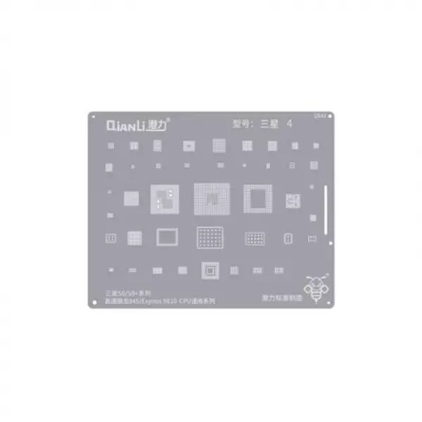 Pochoir de rebillage Samsung G960/G965 Galaxy S9/S9 Plus QIANLI QS43 Silver/Argent