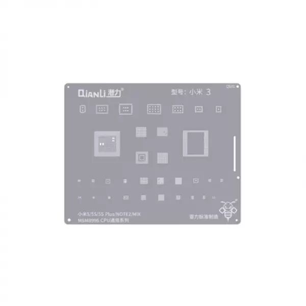 Pochoir de rebillage Xiaomi 5/5S/5S Plus/Note 2/Mi Mix QIANLI QS31 Silver/Argent