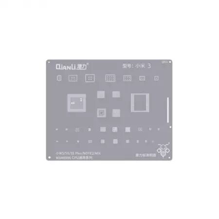 Pochoir de rebillage Xiaomi 5/5S/5S Plus/Note 2/Mi Mix QIANLI QS31 Silver/Argent