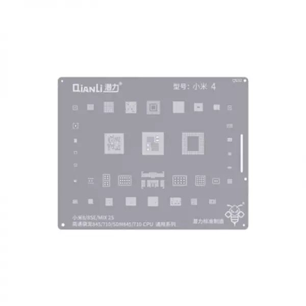 Pochoir de rebillage Xiaomi 8/8SE/Mi Mix 2S QIANLI QS32 Silver/Argent