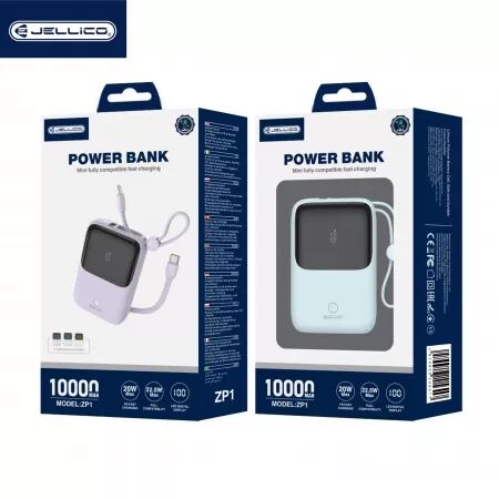 Power Bank (Batterie Externe) 10000mAh 22.5W JELLICO ZP1 (Boite/blister) bleu