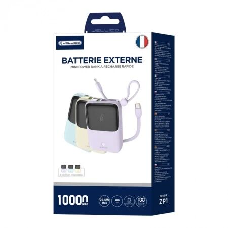 Power Bank (Batterie Externe) 10000mAh 22.5W JELLICO ZP1 bleu