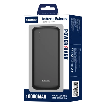 Power Bank (Batterie Externe) 10000mAh 37W double port JELLICO P51 (Boite/blister) noir