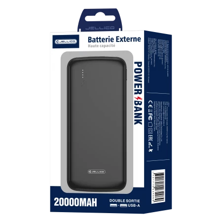 Power Bank (Batterie Externe) 20000mAh 74W double port JELLICO P52 (Boite/blister) noir