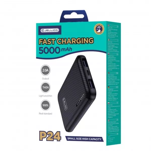Power Bank (Batterie Externe) 5000mAh 10W JELLICO P24 (Boite/blister) noir
