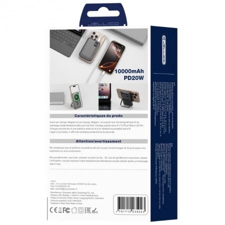 Power Bank (Batterie Externe) Magsafe Ultraslim 10000mAh 15W JELLICO P40 noir