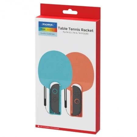 Raquettes de tennis de ping pong (lot de 2) pour Nintendo Switch 2 et autres DOBE TNS-5135 (lot de 2) (Boite/blister) orange/bleu