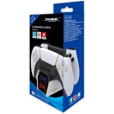 Station de charge pour 2 manettes PlayStation 5 / PS5 DOBE TP5-3571A (Boite/blister) noir