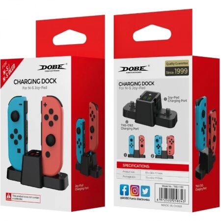 Station de charge pour 2 manettes Type-C Joy-Pad pour Nintendo Switch Oled DOBE TNS-1181 (Boite/blister) noir